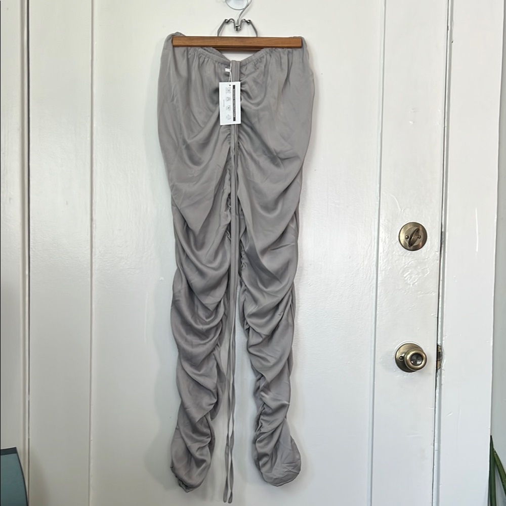 Stylish Gray Ruched Pants